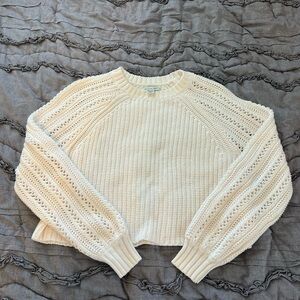 American Eagle Outfitters Cream Knit Women's Sweater